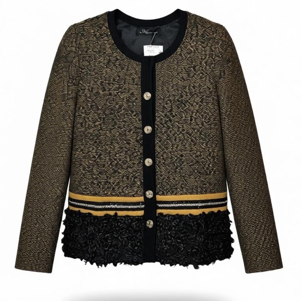 Acquamarine Italia Bouclé Textured Jacket Size 36 Italian / Small US NWT